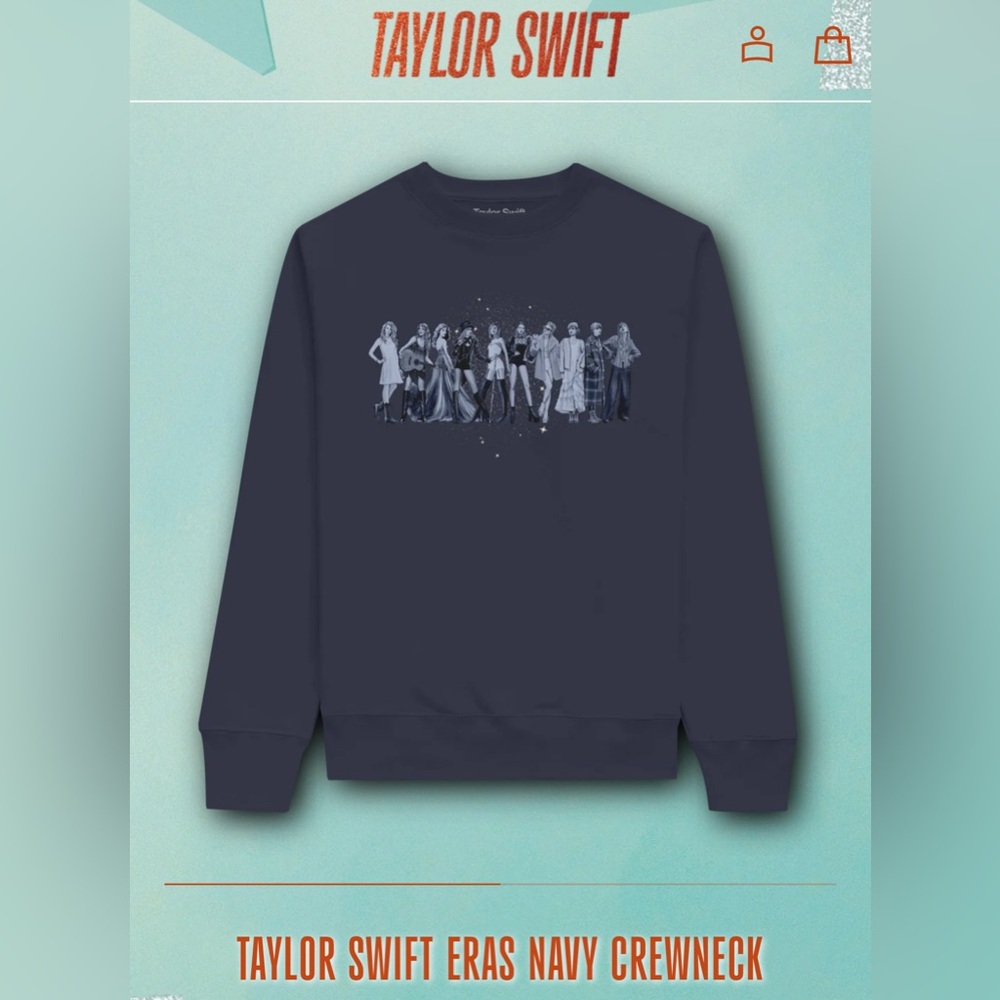 Official Taylor Swift Midnights Navy Blue Graphic Crewneck